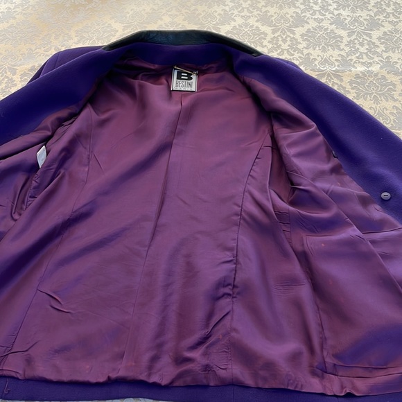 Bestini Paris vintage wool blazer with faux leather accents made in France - Picture 13 of 16
